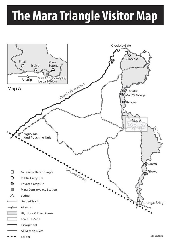 Mara Triangle Visitor Map - Masai Mara Park Fees